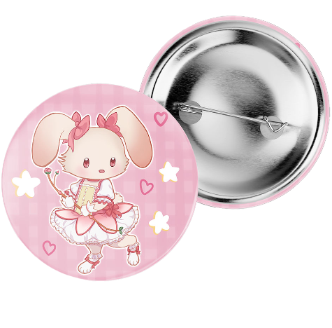 Madoka Magica inspired bunny badge
